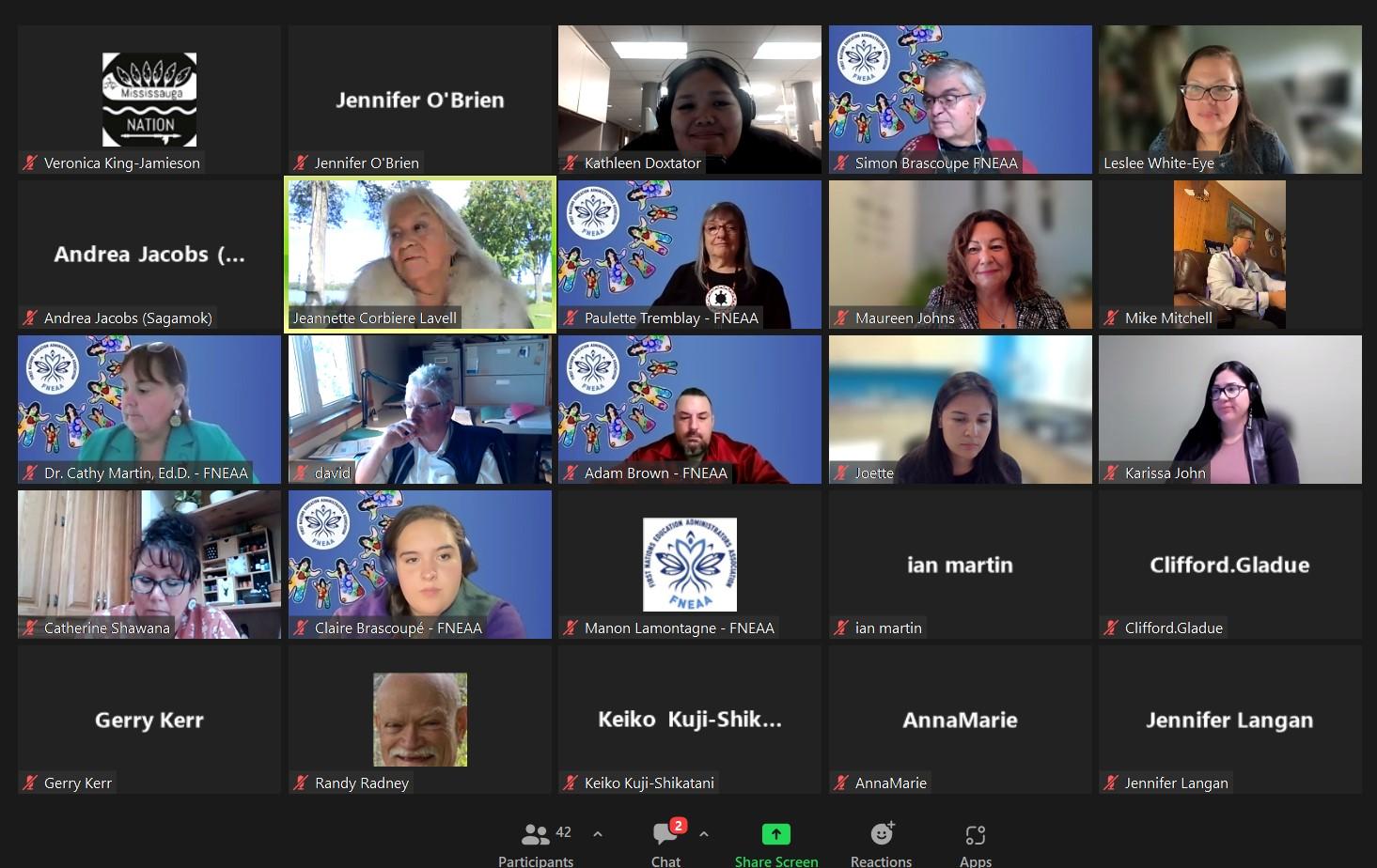 screen shot of the zoom meeting